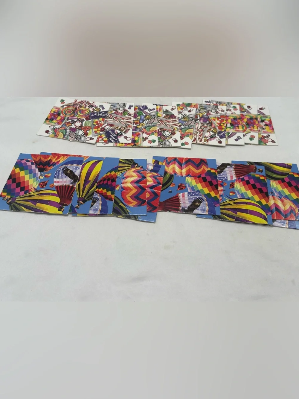 B Dazzle Hot Air Balloons And Candy Scramble Squares 9 Piece Puzzles Excellent